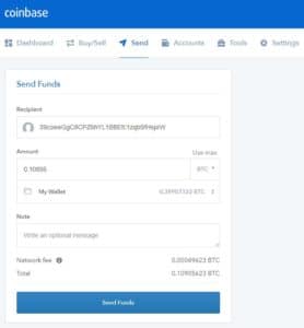 send bitcoin from your coinbase wallet