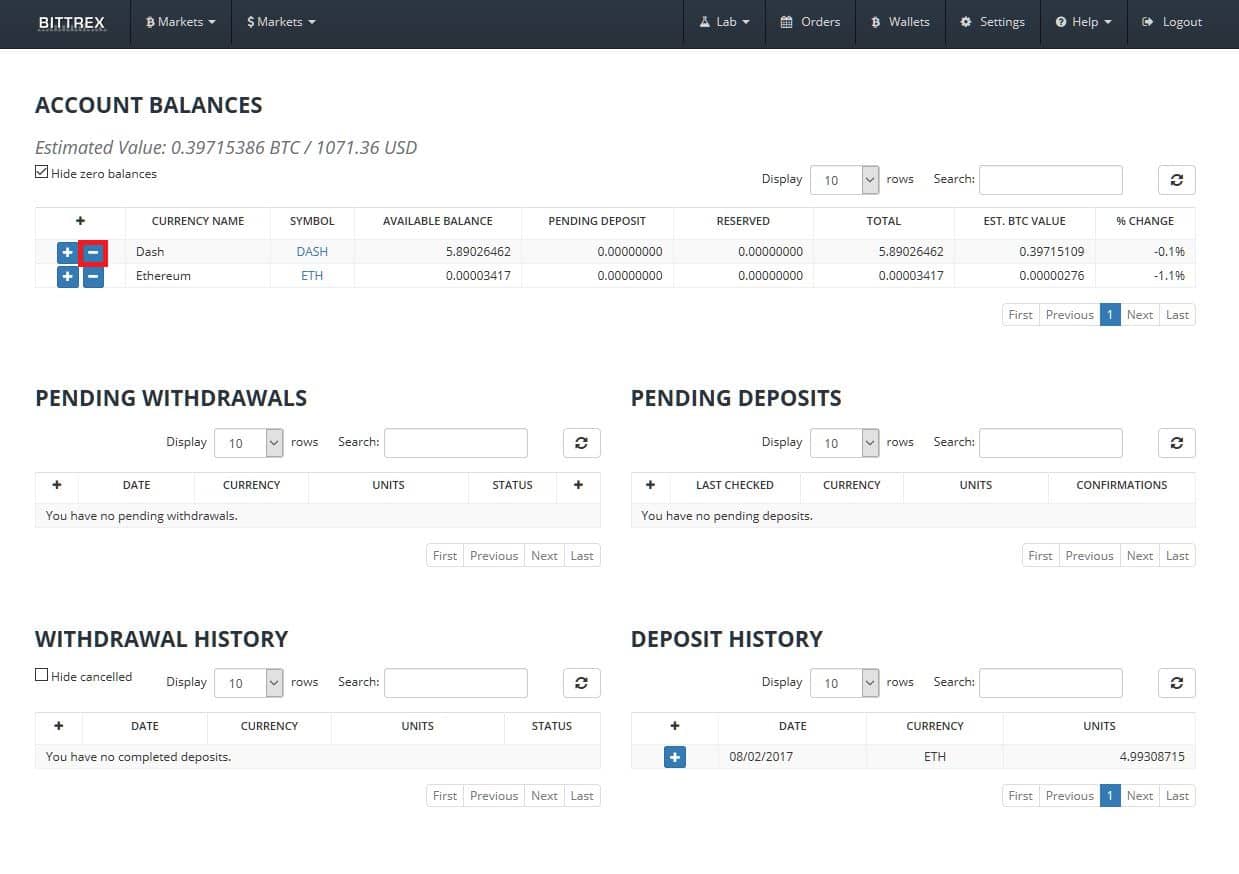 How to Withdrawal From Bittrex
