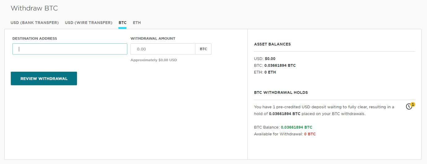 Gemini withdrawal hold