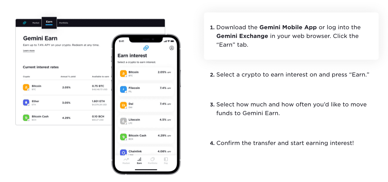 how to use Gemini earn