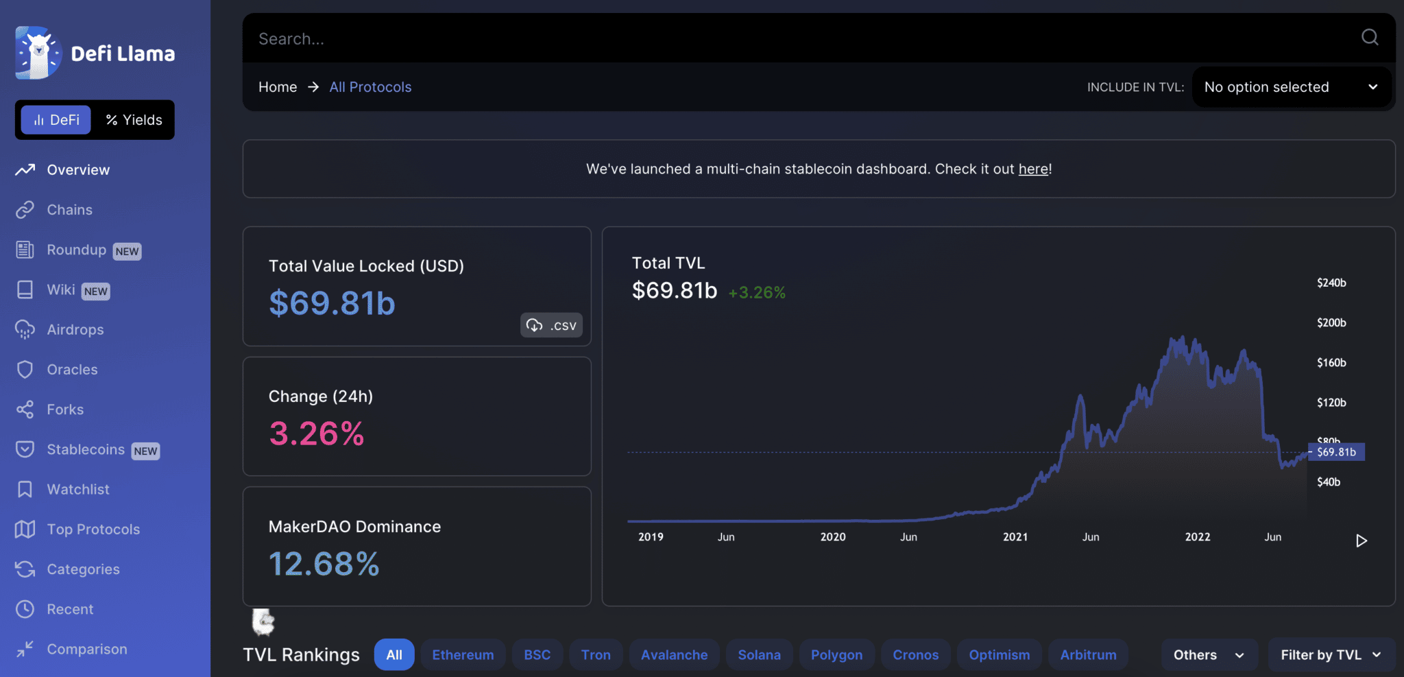 DeFi Llama Interface