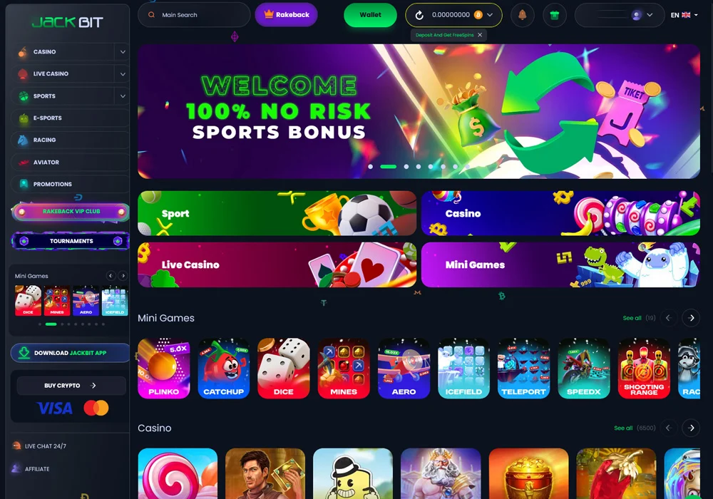 Jackbit has some great bonuses for new players