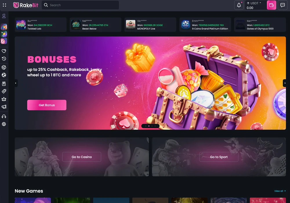 RakeBit is one of our top casinos